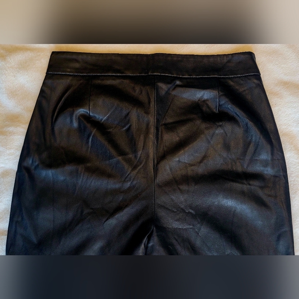 Ann Taylor Faux Leather Pants Womens Size 8 Black Vegan Leather - Picture 13 of 13